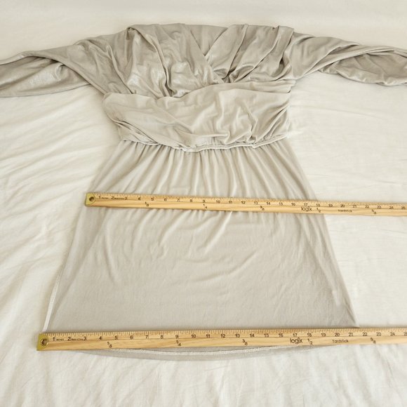 PARKER Silver Metallic Flattering Cocktail Mini Dress Size M NEW NO TAGS! - Picture 15 of 16